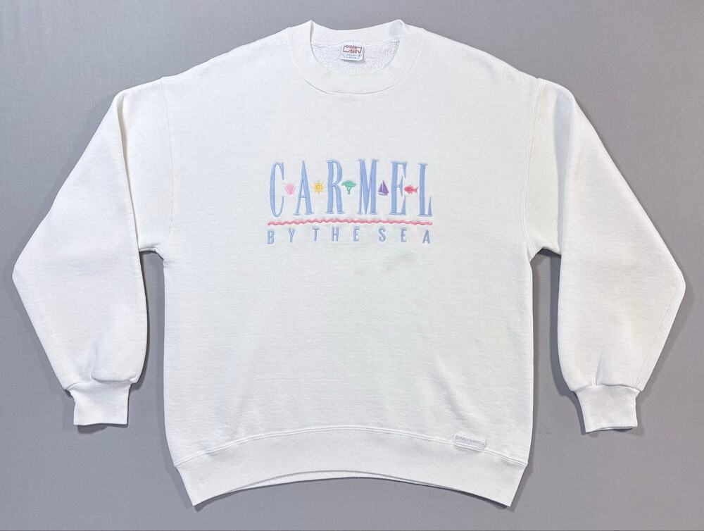 Vintage Crazy Shirts Hawaii CARMEL By The Sea Embroidered Crewneck Size Large